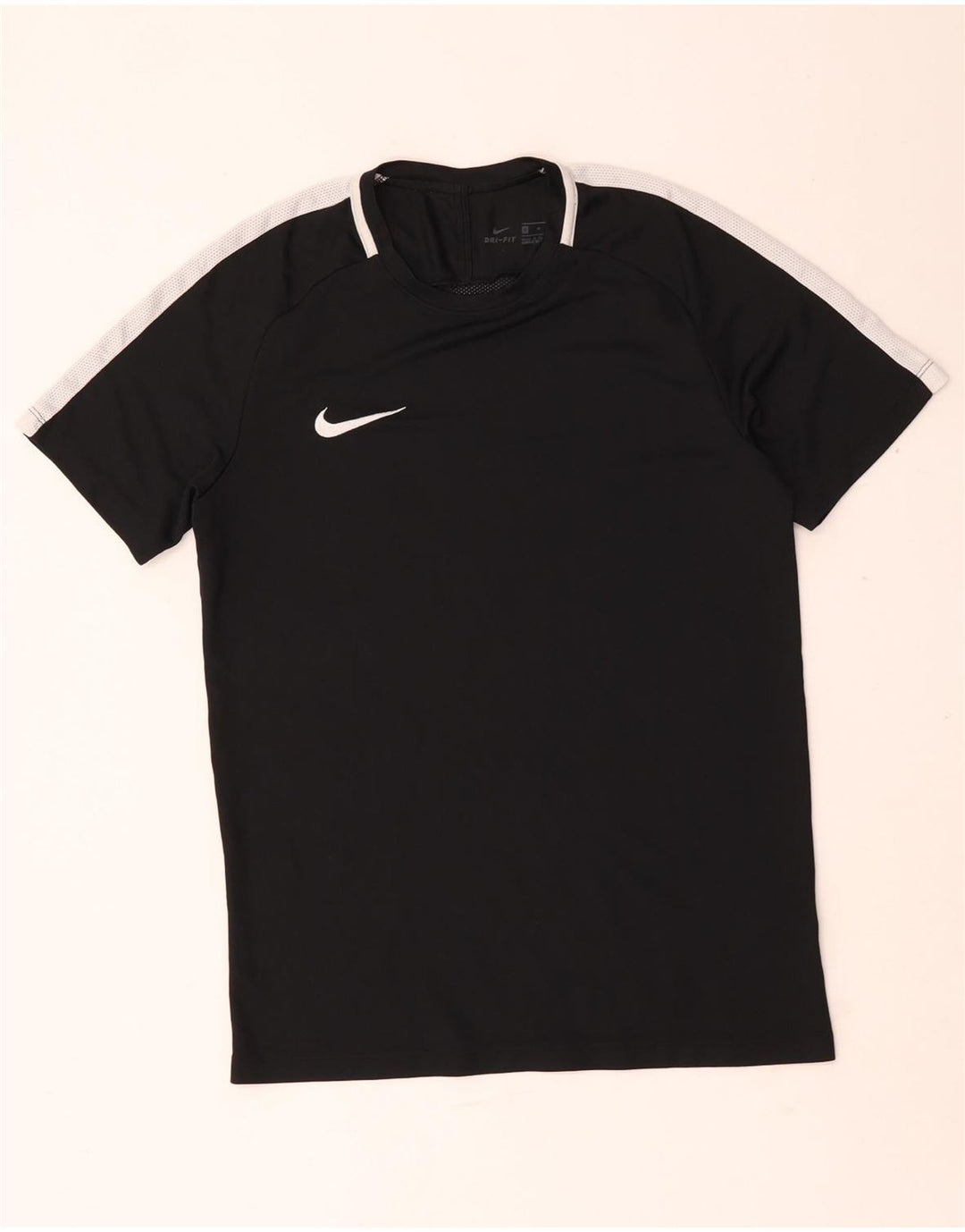 Nike Mens Dri Fit T-Shirt Top Medium Black Colourblock Polyester