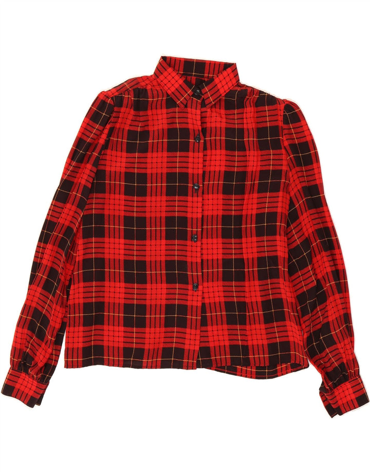 VINTAGE Womens Shirt UK 14 Medium Red Check Vintage Vintage and Second-Hand Vintage from Messina Hembry 