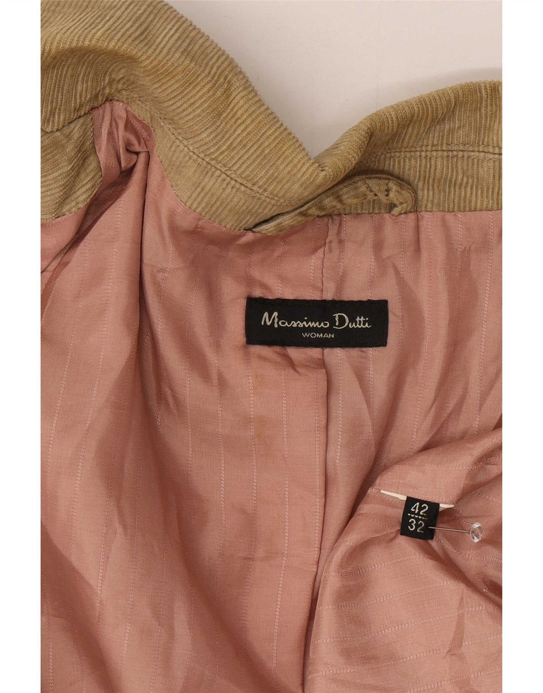 Massimo Dutti Veste blazer en velours côtelé à 3 boutons pour femme EU 42 Large Marron