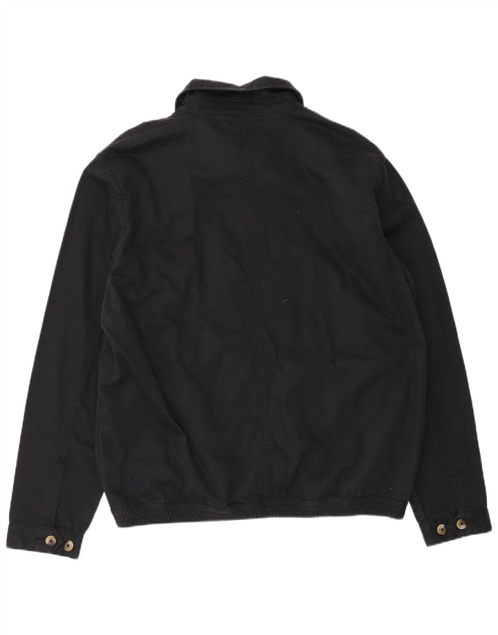 Marks & Spencer Mens Blue Harbour Bomber Jacket UK 40 Large Black Cotton