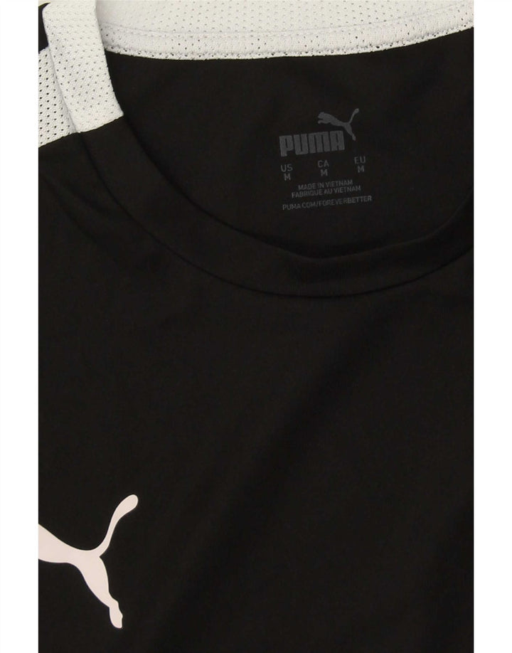 Puma Mens T-Shirt Top Medium Black Colourblock
