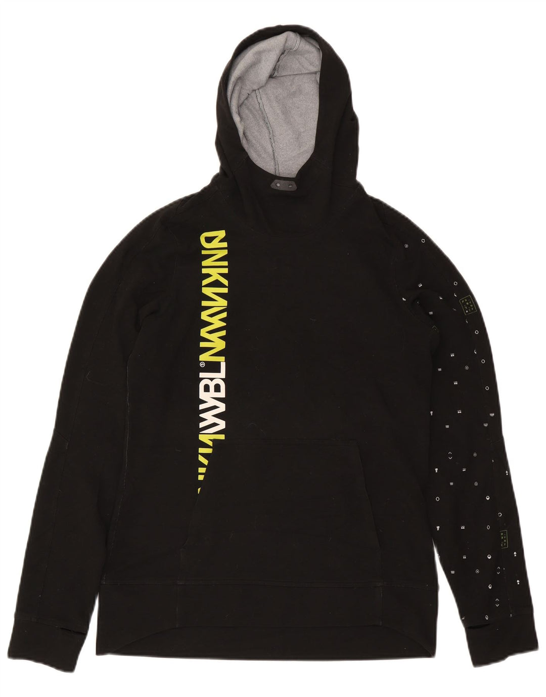 Reebok Mens Graphic Hoodie Jumper Medium Black Polyester