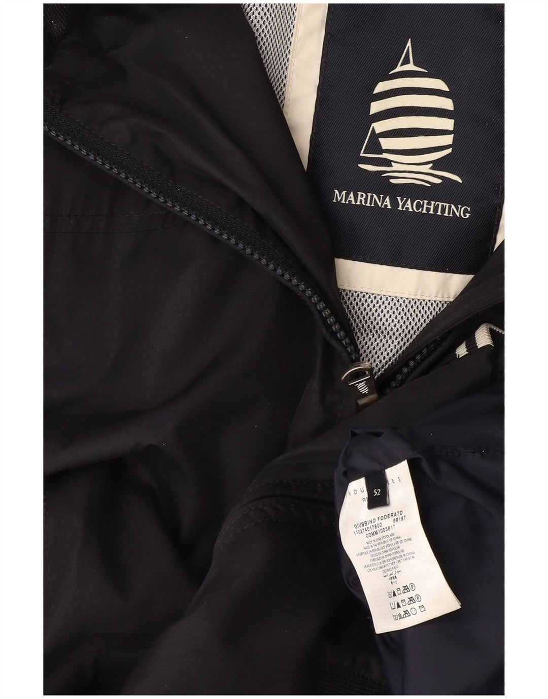 Marina Yachting Mens Bomber Jacket IT 52 XL Navy Blue Polyester