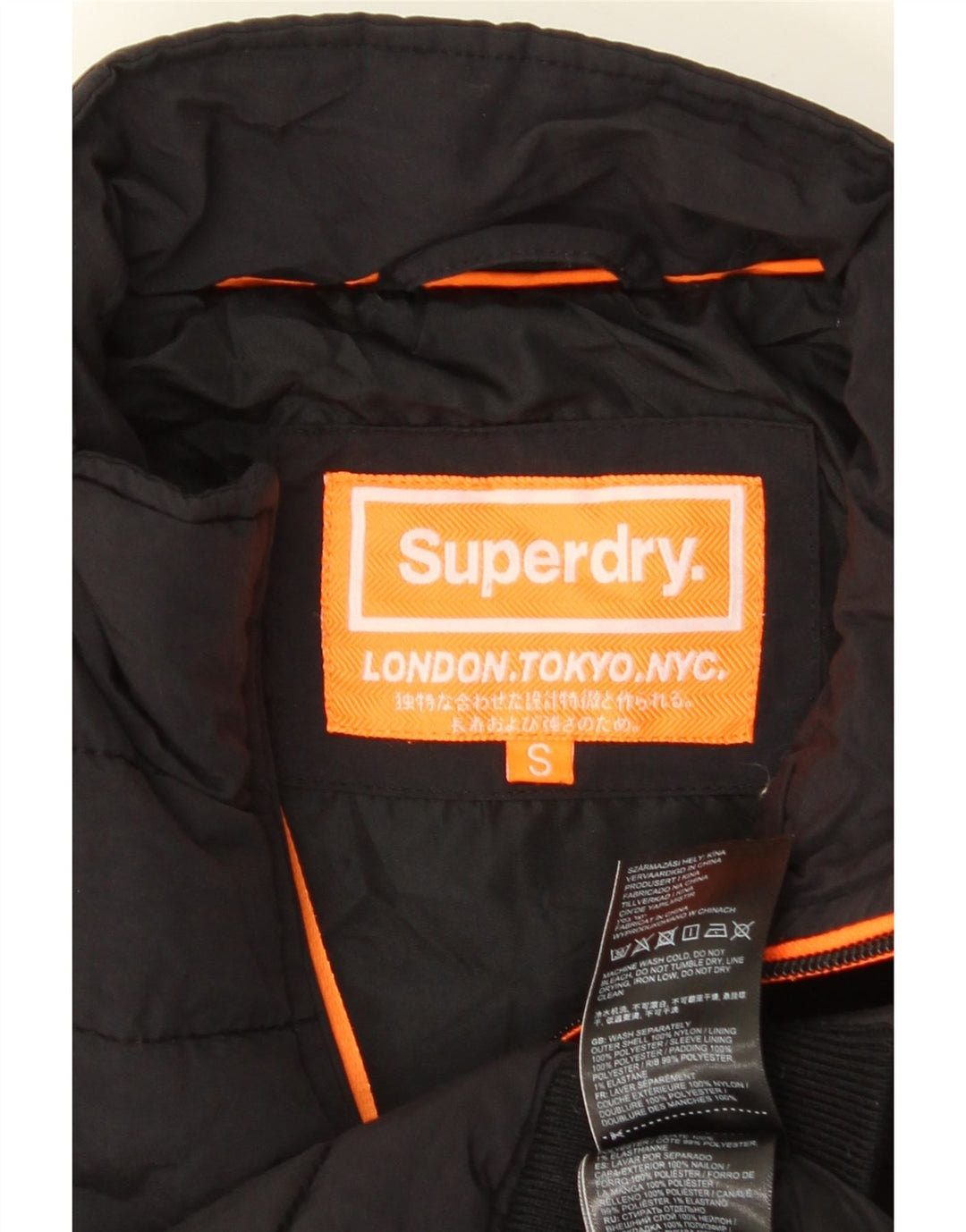 SUPERDRY Veste matelassée homme UK 36 Small Noir Nylon