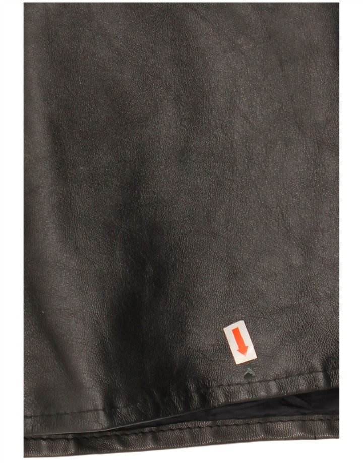 VINTAGE Herre Læder Gilet UK 40 Large Black