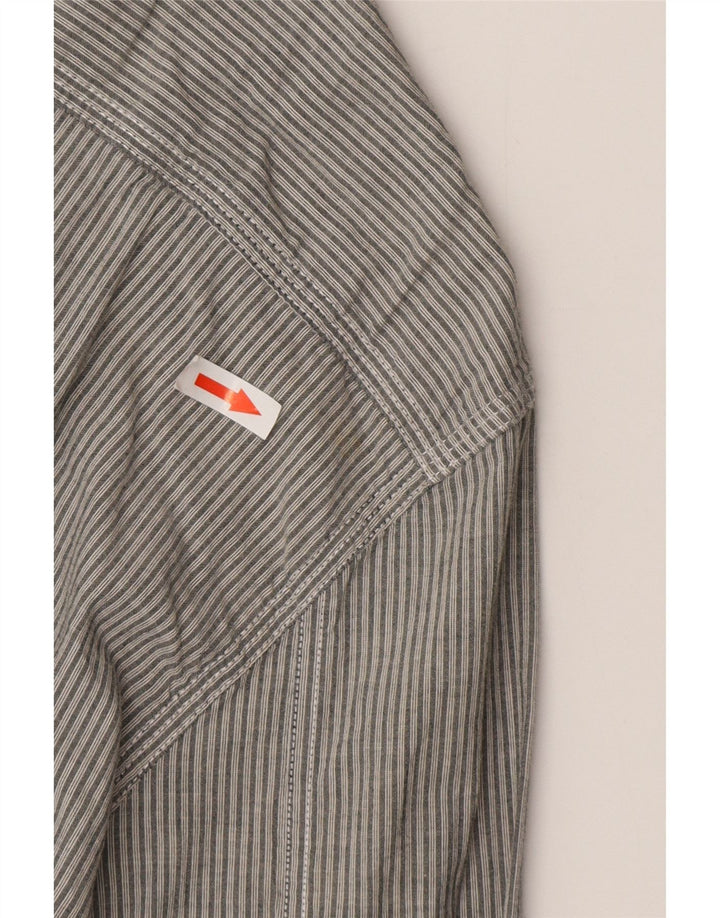 REPLAY Chemise Homme Petite Rayure Grise Coton