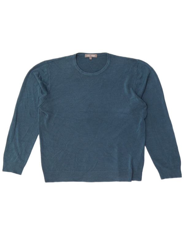 Maglione maglione girocollo da uomo Marks & Spencer grande acrilico blu