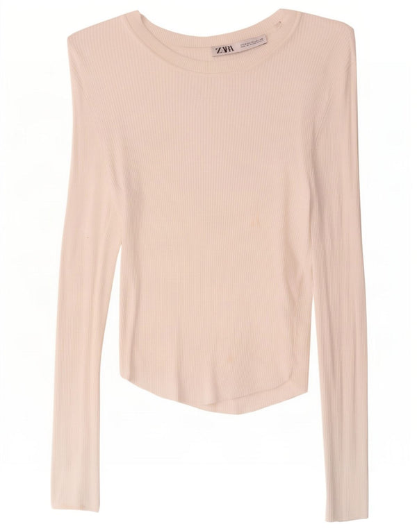 Zara Dametop Langærmet UK 12 Medium White