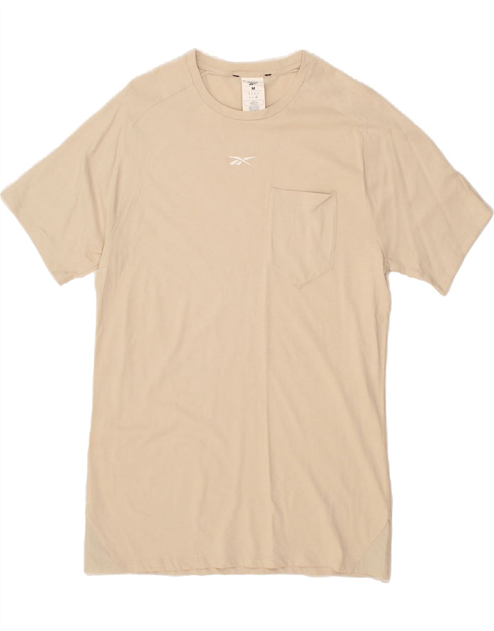 REEBOK Mens Graphic T-Shirt Top Medium Beige Cotton Vintage Reebok and Second-Hand Reebok from Messina Hembry 