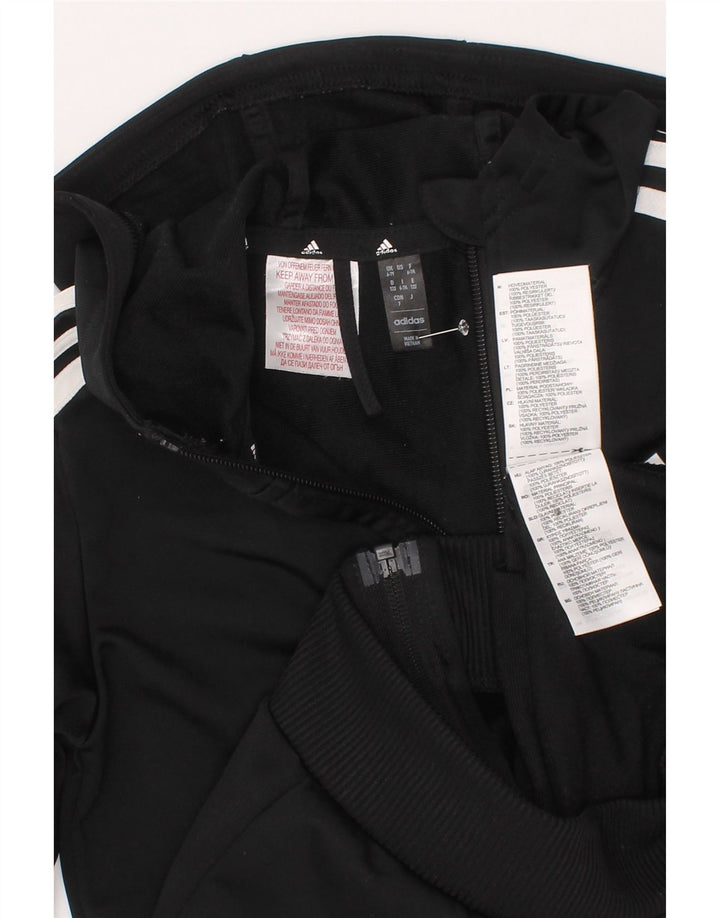 Adidas Boys Zip Hoodie Sweater 6-7 Years Black Polyester