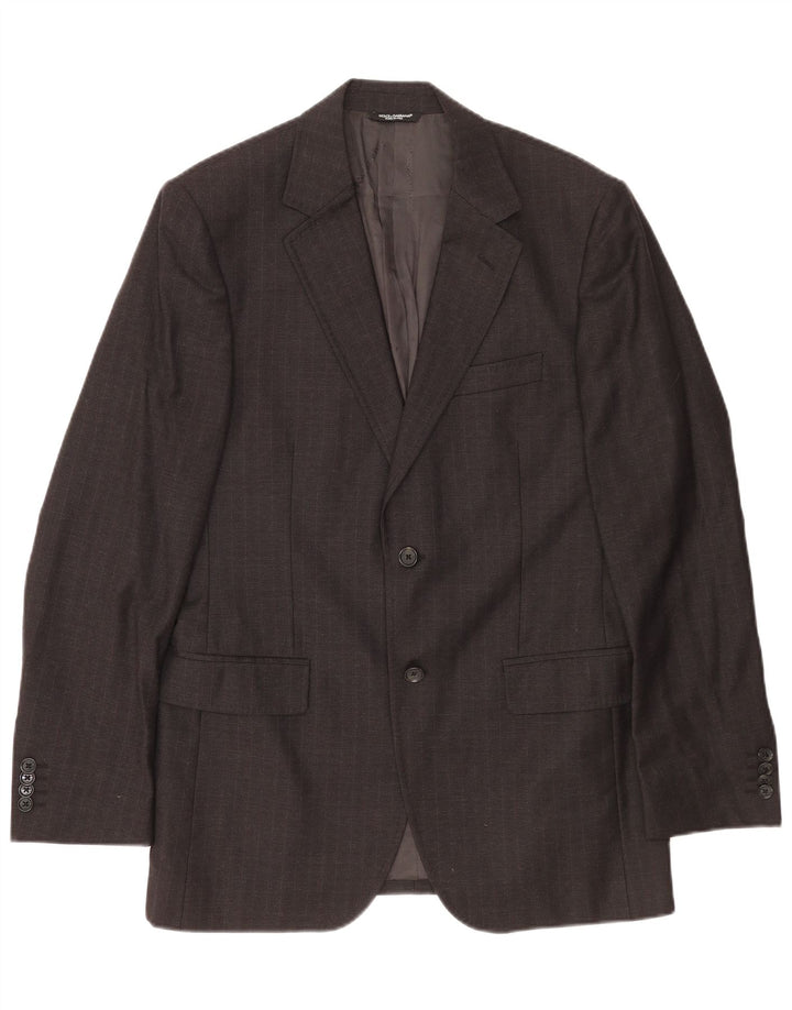 DOLCE & GABBANA Mens 2 Button Blazer Jacket UK 38 Medium Grey Check