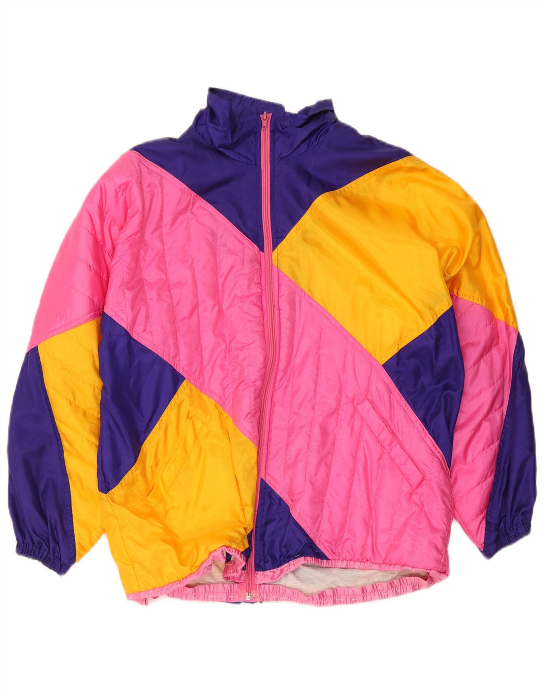 Master Womens Tracksuit Top Jacket UK 16 Large Multicoloured Colourblock