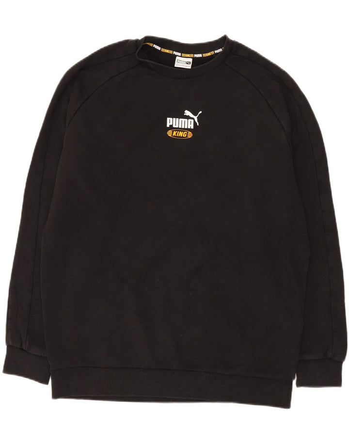 Felpa grafica da uomo Puma Maglione grande in cotone nero