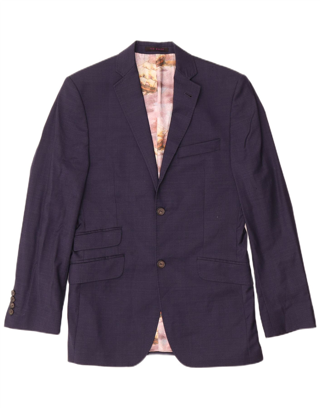 Jachetă pentru bărbați Ted Baker, cu 2 nasturi, UK 36, lână, albastru bleumarin