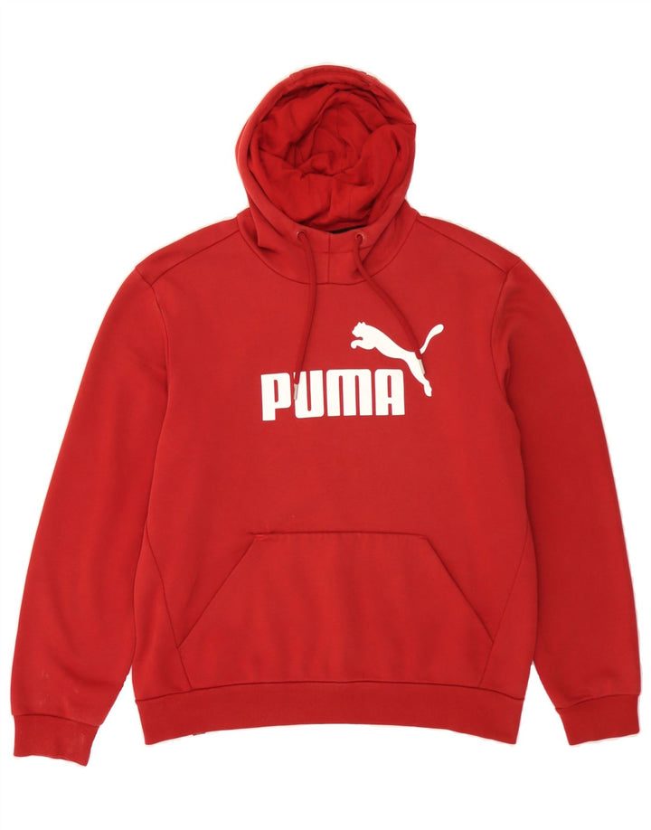 PUMA Mens Graphic Hoodie Jumper Medium Red Cotton Vintage Puma and Second-Hand Puma from Messina Hembry 