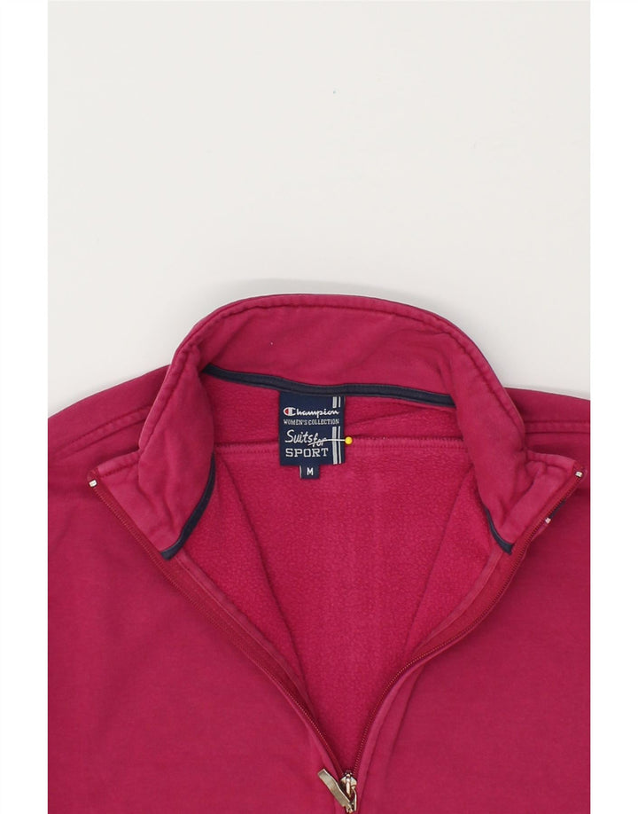 CHAMPION Womens Tracksuit Top Jacket UK 14 Medium Pink Cotton Vintage Champion and Second-Hand Champion from Messina Hembry 