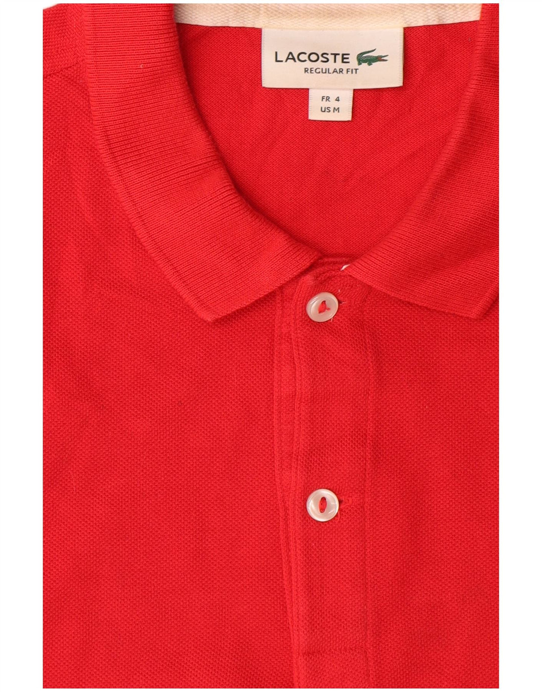 Lacoste Mens Regular Fit Polo Shirt Size 4 Medium Red Cotton
