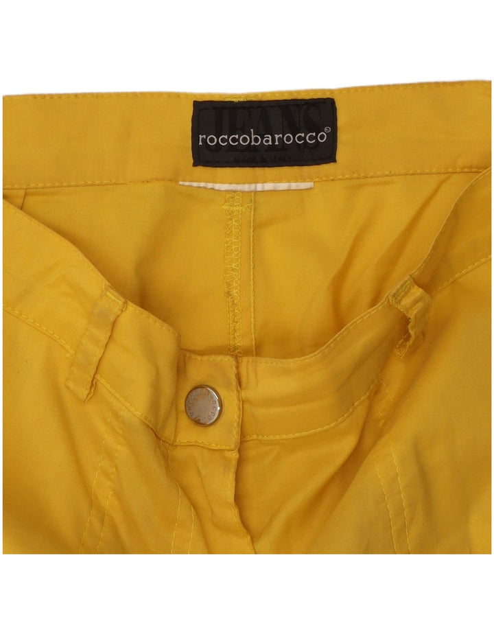 Roccobarocco Womens Capri Cargo Trousers W30 L22 Yellow