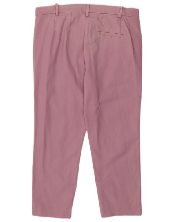 Marks & Spencer Dame Crop Chino Bukser UK 12 Medium W32 L23 Pink Bomuld