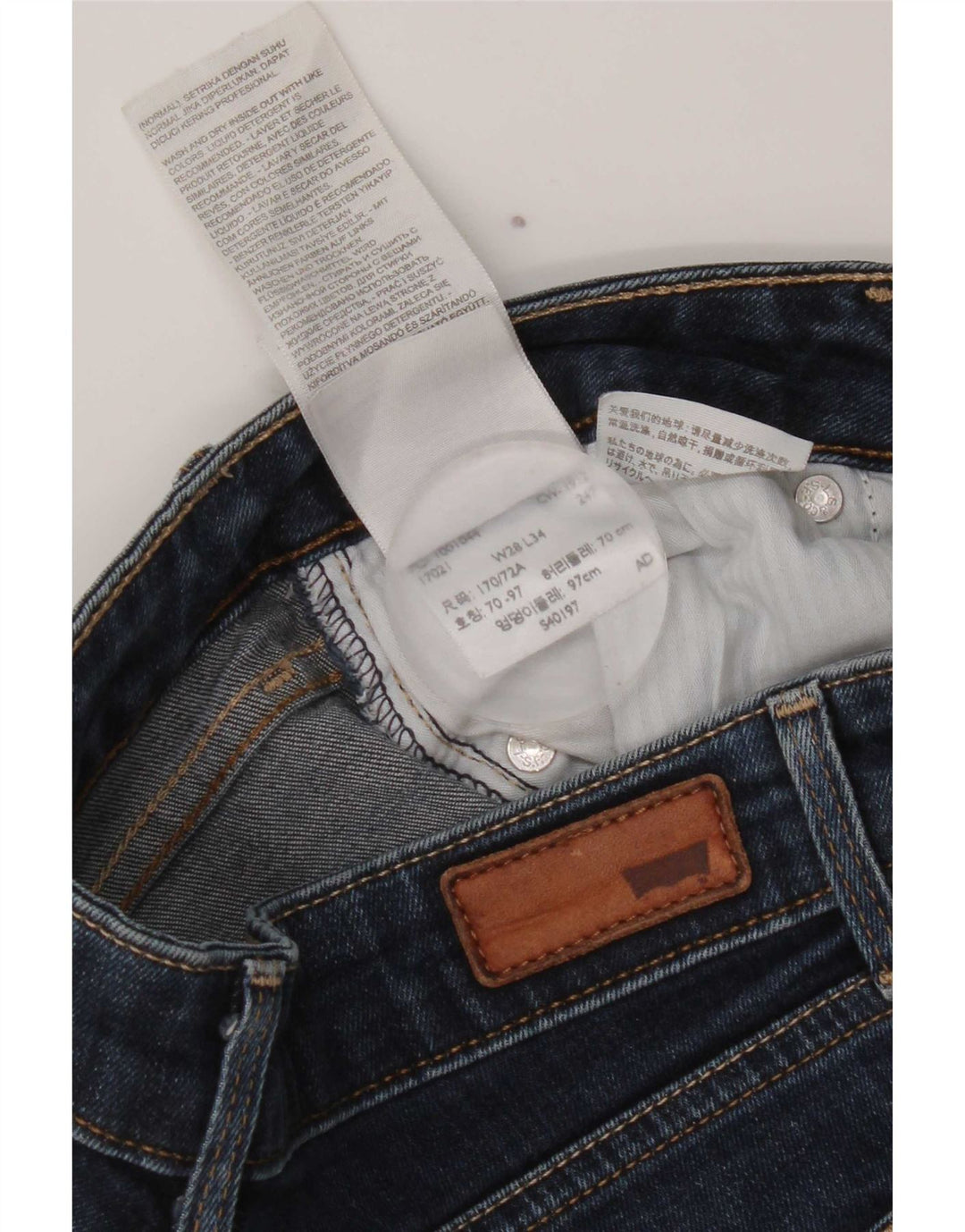 Levi's Womens Bold Curve Denim Shorts W28 Medium Navy Blue Cotton
