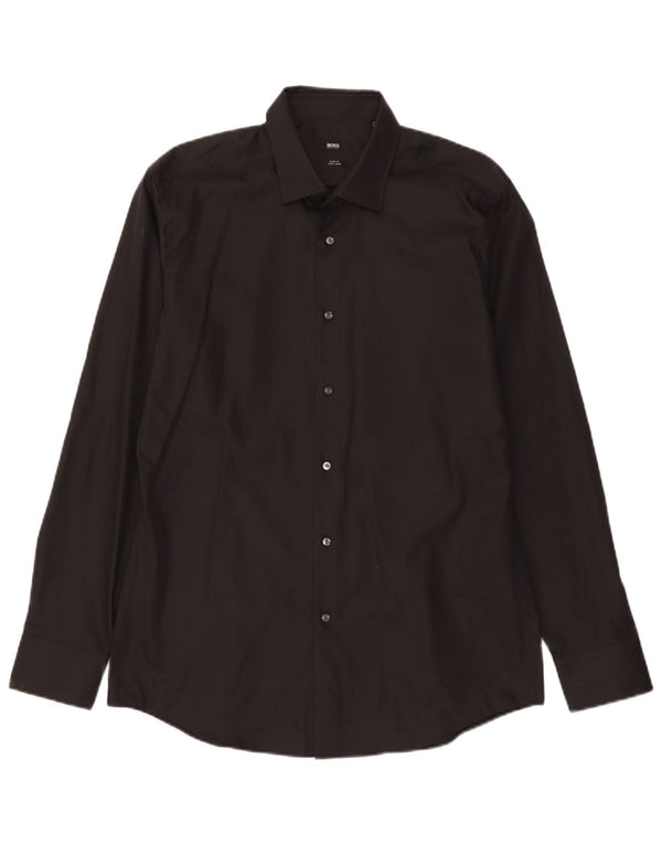 Hugo Boss Mens Slim Fit Shirt Size 41 16 1/2 Large Black