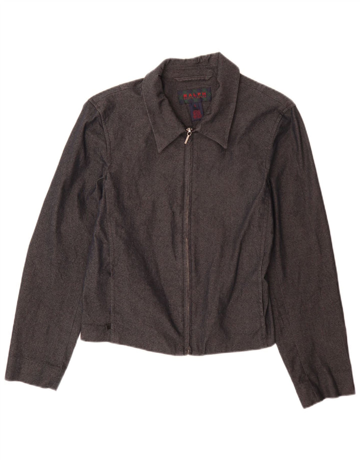 Giubbotto bomber da donna Ralph Lauren UK 14 grande cotone grigio