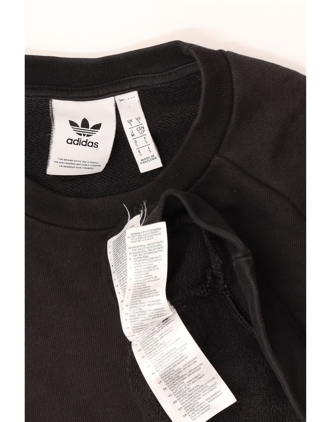 Adidas Mens Loose Fit Sweatshirt Jumper Small Black Cotton