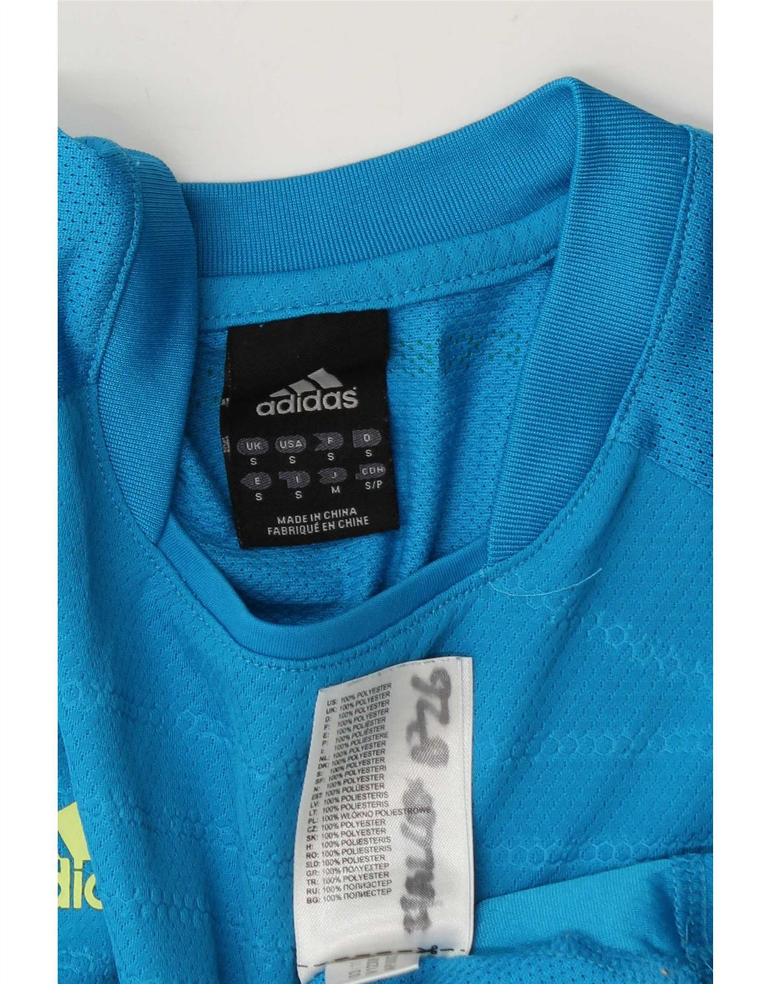 Adidas Mens T-Shirt Top Small Blue Polyester