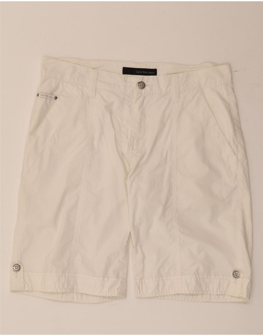 Calvin Klein Mens Chino Shorts W32 Medium White