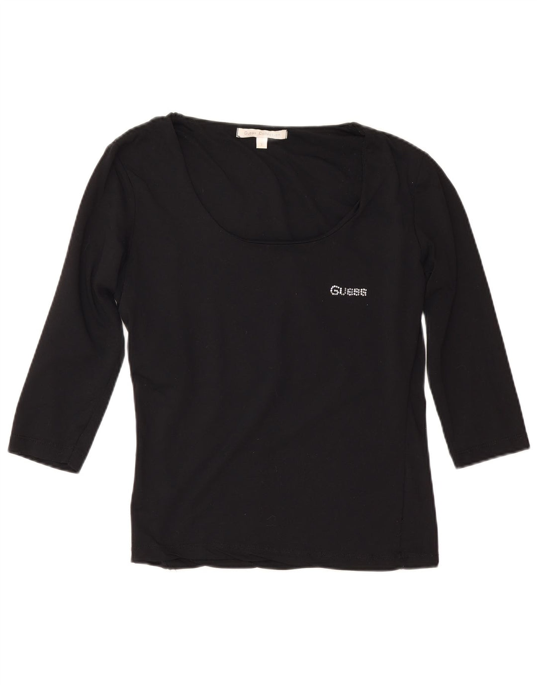 Guess Womens Top 3/4 Sleeve Size 3 XS Black