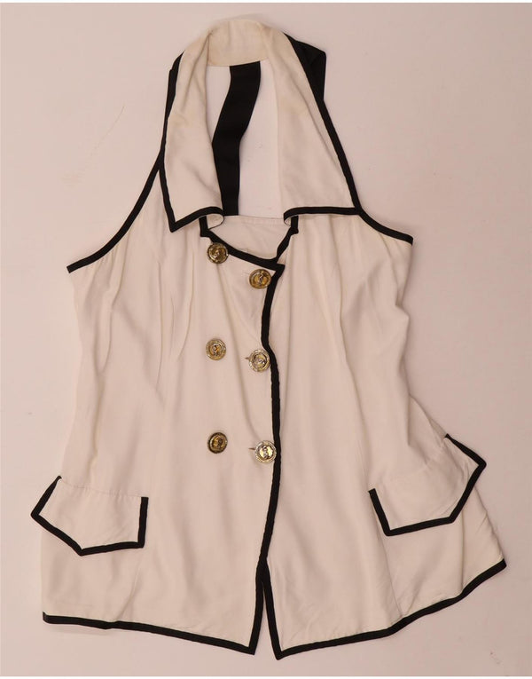 Joseph Ribkoff Womens Gilet UK 16 nagy fehér viszkóz