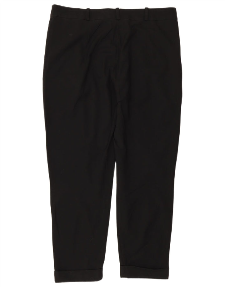 Zara Womens Tapered Cropped Trousers EU 40 Medium W30 L25 Black Polyester