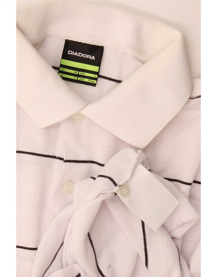 Diadora Mens Polo Shirt Small White Striped
