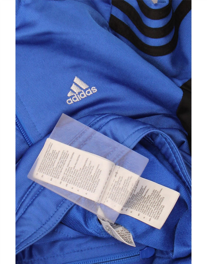 Adidas Jungen-Trainingsanzug-Top-Jacke, 7–8 Jahre, blaues Farbblock-Polyester