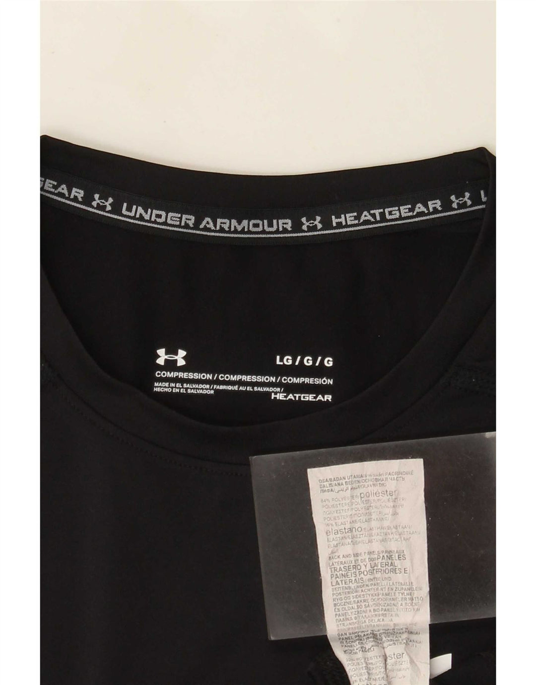 T-shirt a compressione da uomo Under Armour, grande, in poliestere nero