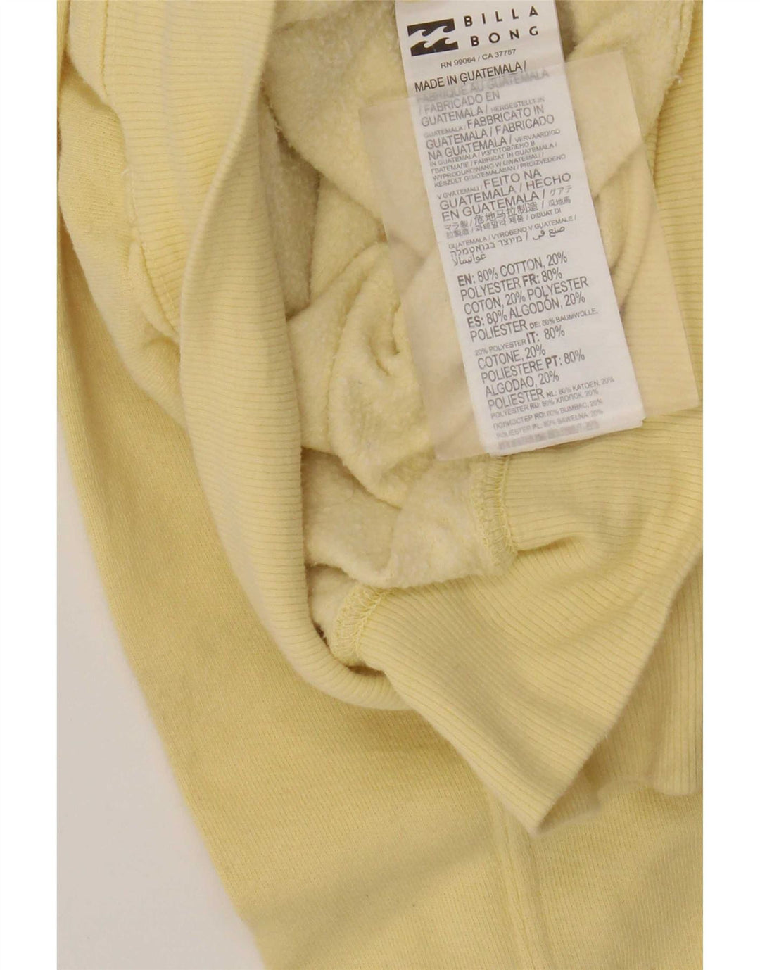 Billabong Sweat-shirt surdimensionné graphique pour femme UK 14 Jaune moyen