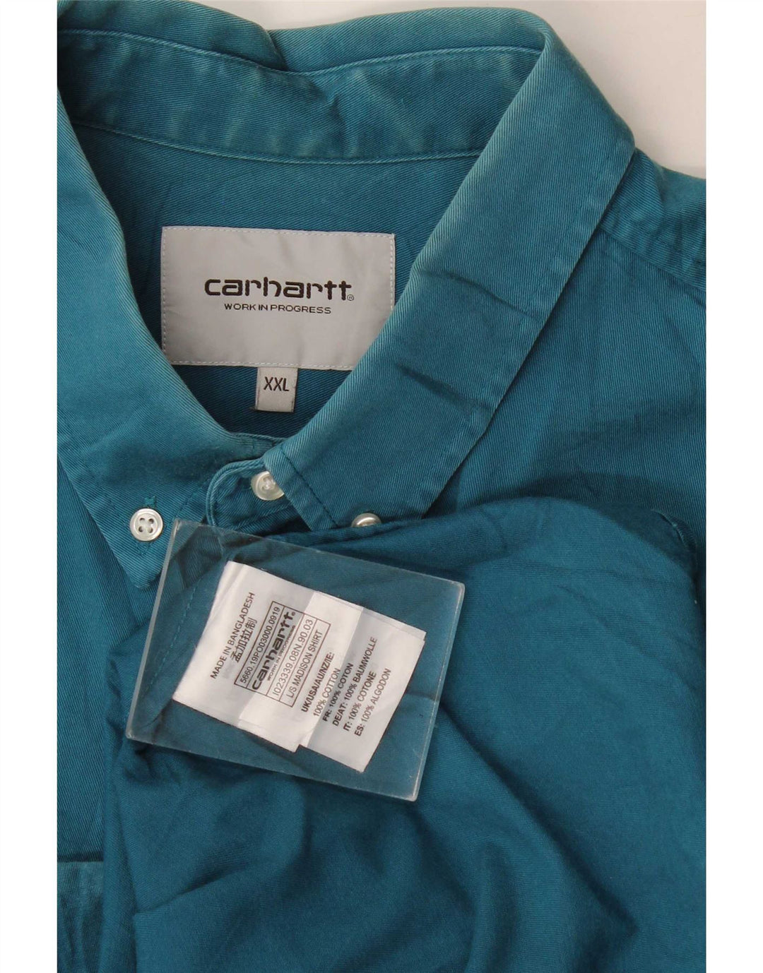 Koszula męska Carhartt 2XL, niebieska, bawełniana