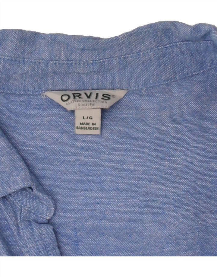 ORVIS Womens Shirt UK 16 Large Blue Cotton Vintage Orvis and Second-Hand Orvis from Messina Hembry 