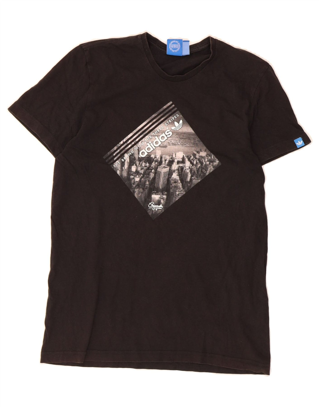 ADIDAS Mens Graphic T-Shirt Top Medium Black Vintage Adidas and Second-Hand Adidas from Messina Hembry 