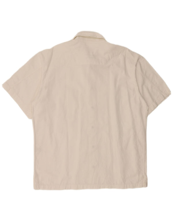 Murphy & Nye Mens Short Sleeve Shirt Large White Cotton