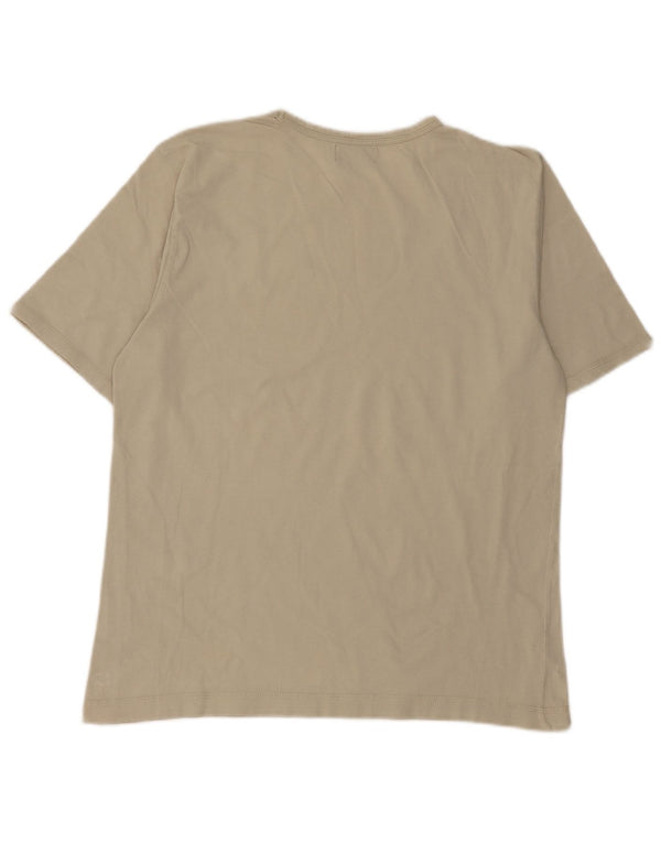 Kappa T-Shirt Top UK 14 Medium Beige Bomuld
