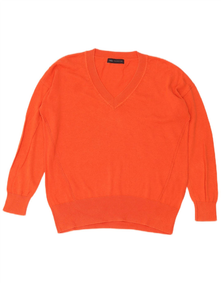 Marks & Spencer Womens V-Neck Jumper Sweater UK 14 Medium Red