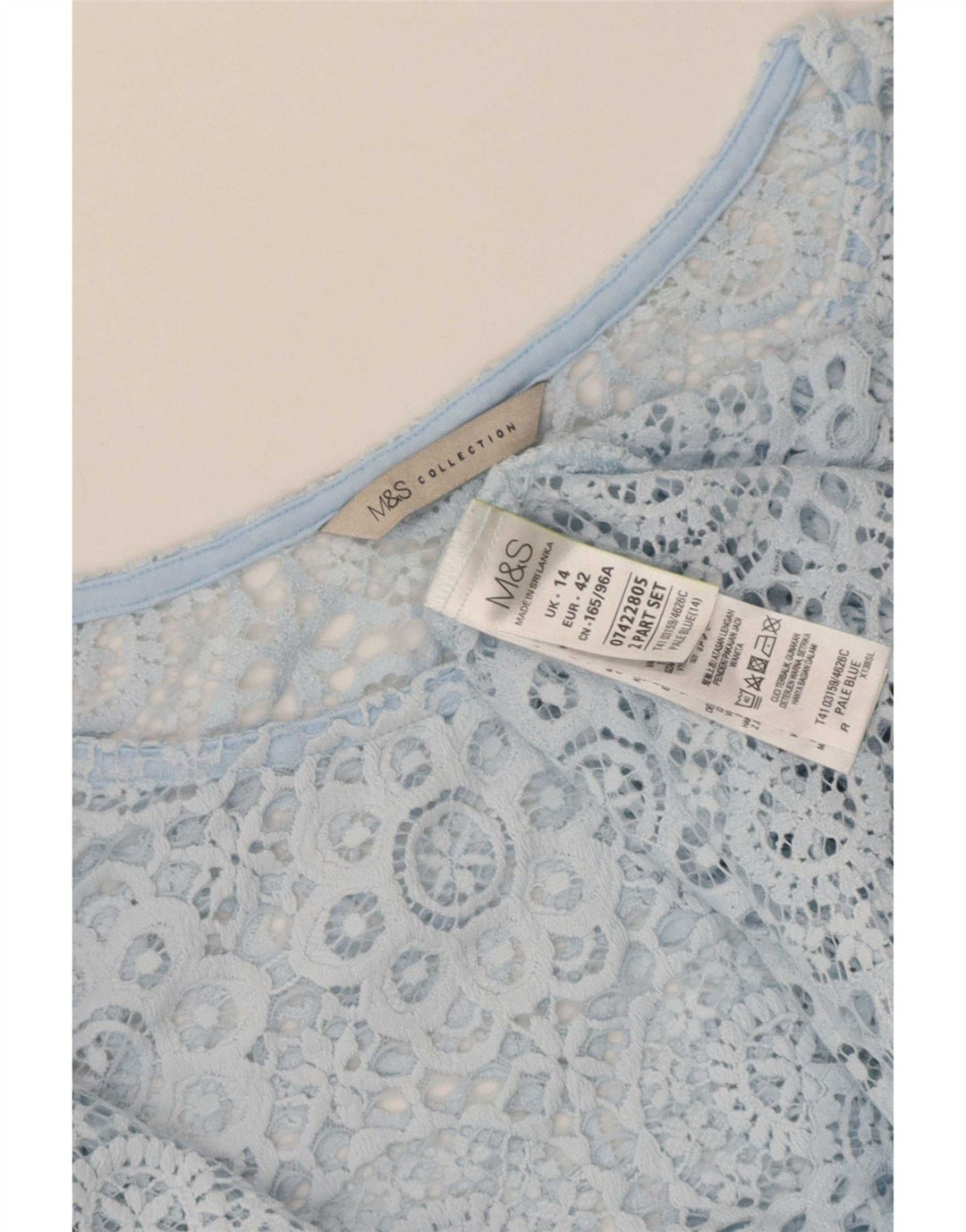 Marks & Spencer Womens Blouse Top UK 14 Large  Blue Floral Polyamide
