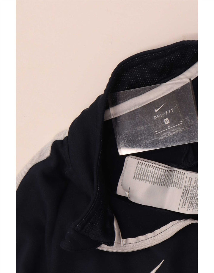 Top della tuta pullover Nike Dri Fit da uomo, color block medio blu navy
