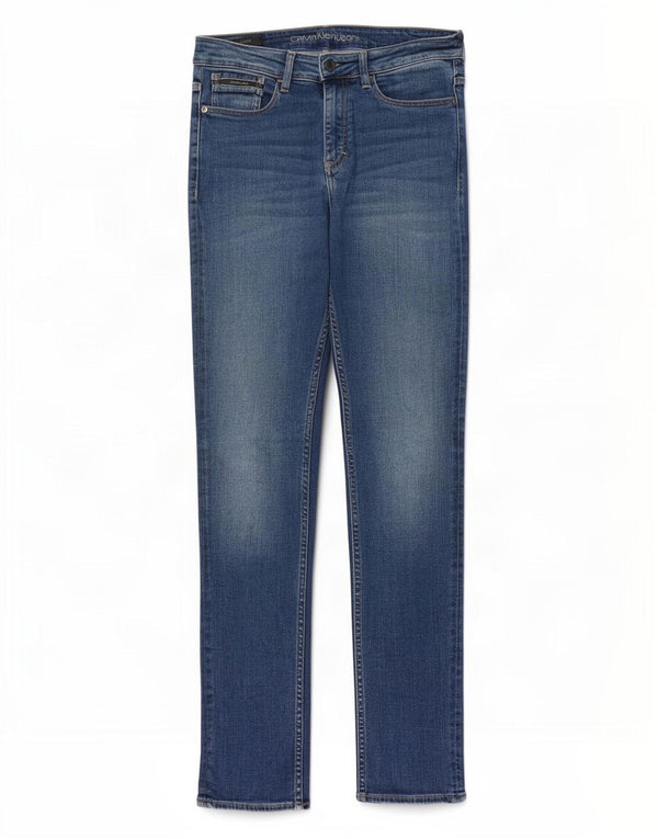 Calvin Klein Mens Slim Straight Jeans W30 L34 kék pamut