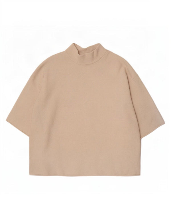Zara Womens Oversized T-Shirt Top UK 14 Medium Off White Cotton