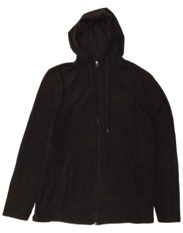 MOUNTAIN WAREHOUSE Mens Hooded Fleece Jacket UK 36 Small Black Polyester