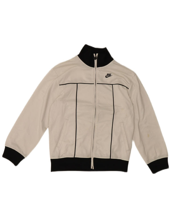 Nike Boys Tracksuit Top Jacket 10-11 Years Medium White Colourblock Sports