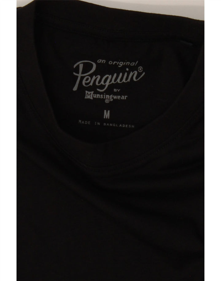 PENGUIN Mens T-Shirt Top Medium Black Cotton Vintage Penguin and Second-Hand Penguin from Messina Hembry 