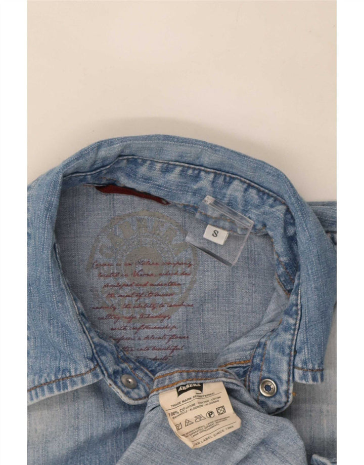 Carrera Mens Denim Shirt Small Blue Cotton